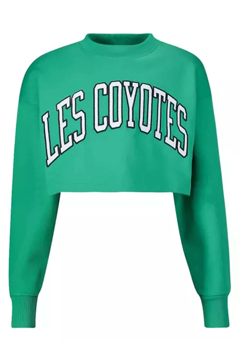 Les Coyotes De Paris Large logo cropped sweatshirt Groen-1 1
