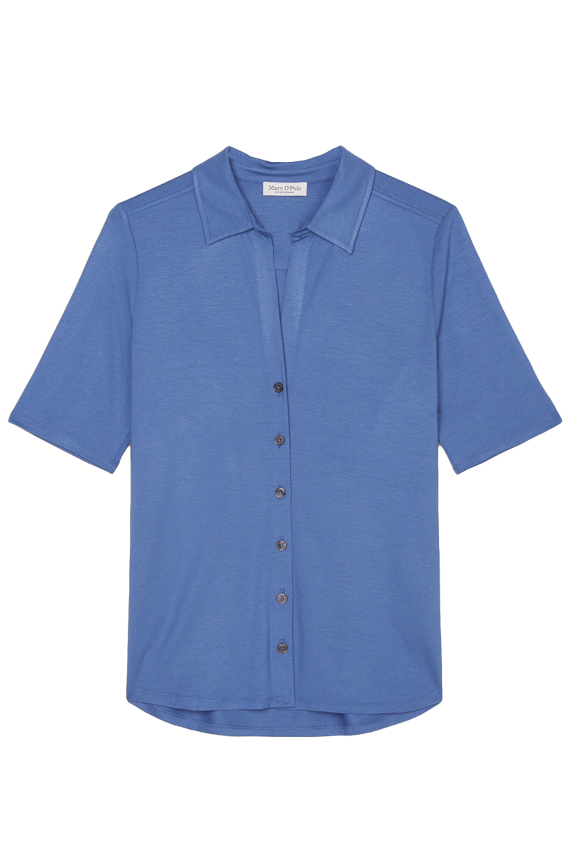 Marc O'Polo Jersey blouse, short sleeve, classi Blauw-2 1