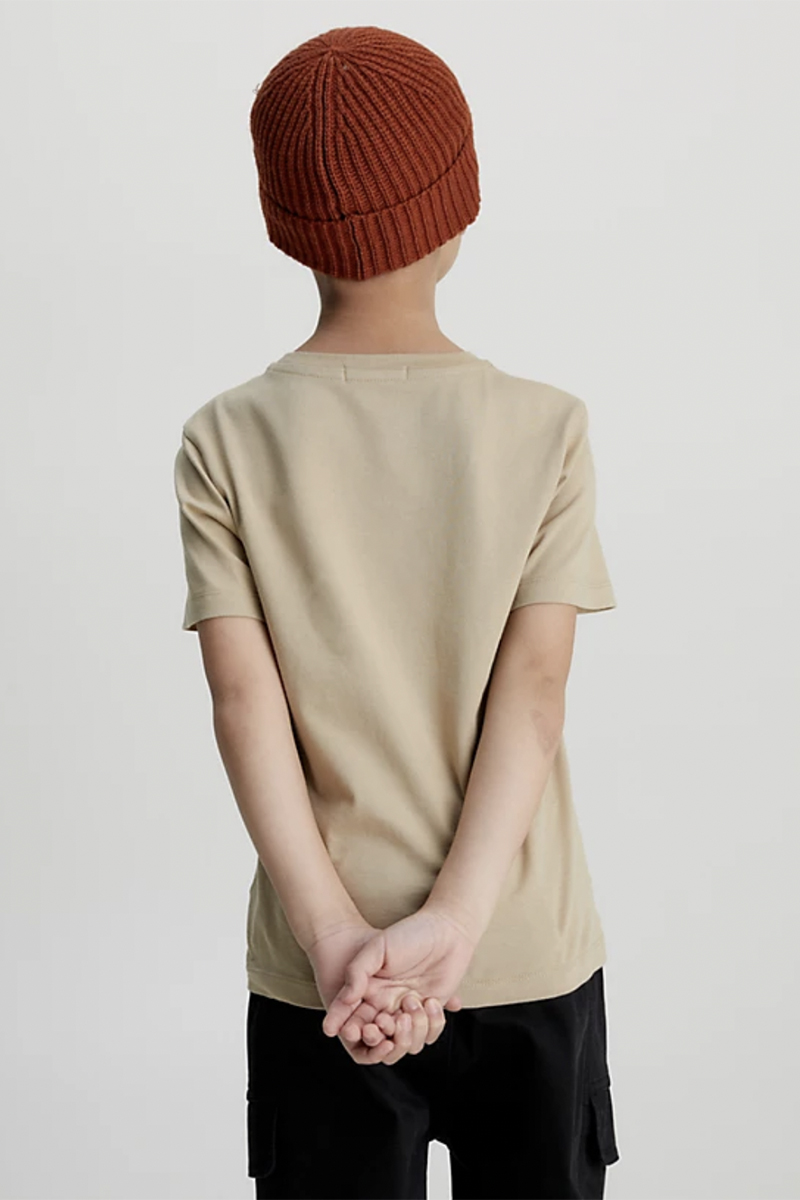 Calvin Klein stack logo tshirt bruin/beige-1 3