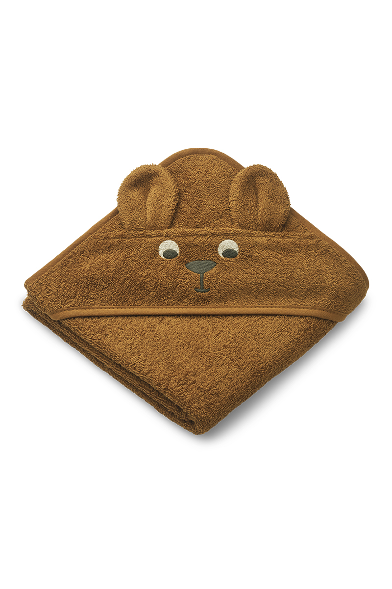 Liewood Albert hooded towel Bruin/Beige-2 1