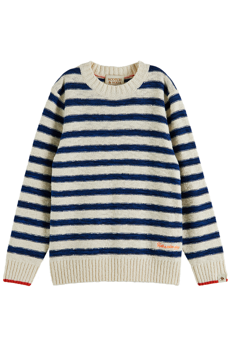 Scotch & Soda Yarn-dyed stripe pullover Blauw-1 1