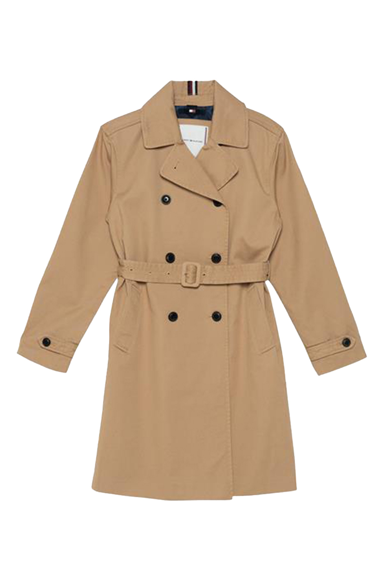 Tommy Hilfiger monogram relaxed trench coat bruin/beige 1
