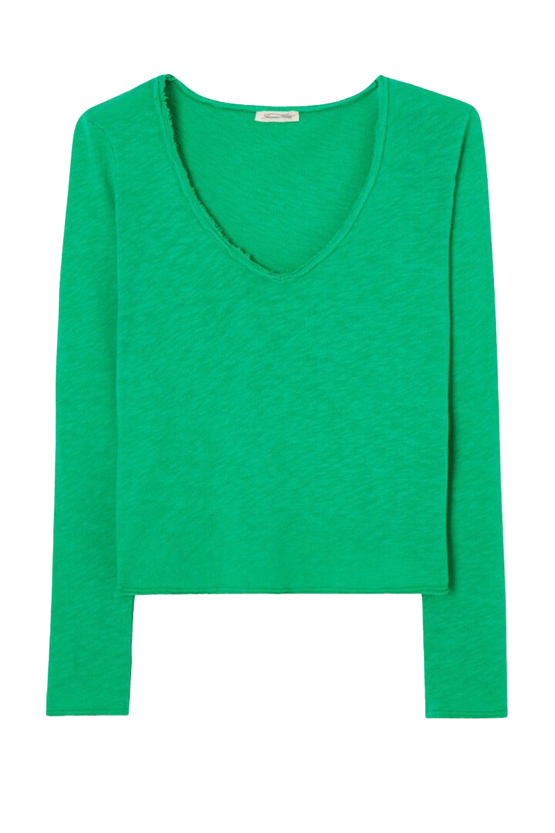 American Vintage Dames t-shirt lange mouw Groen-1 1