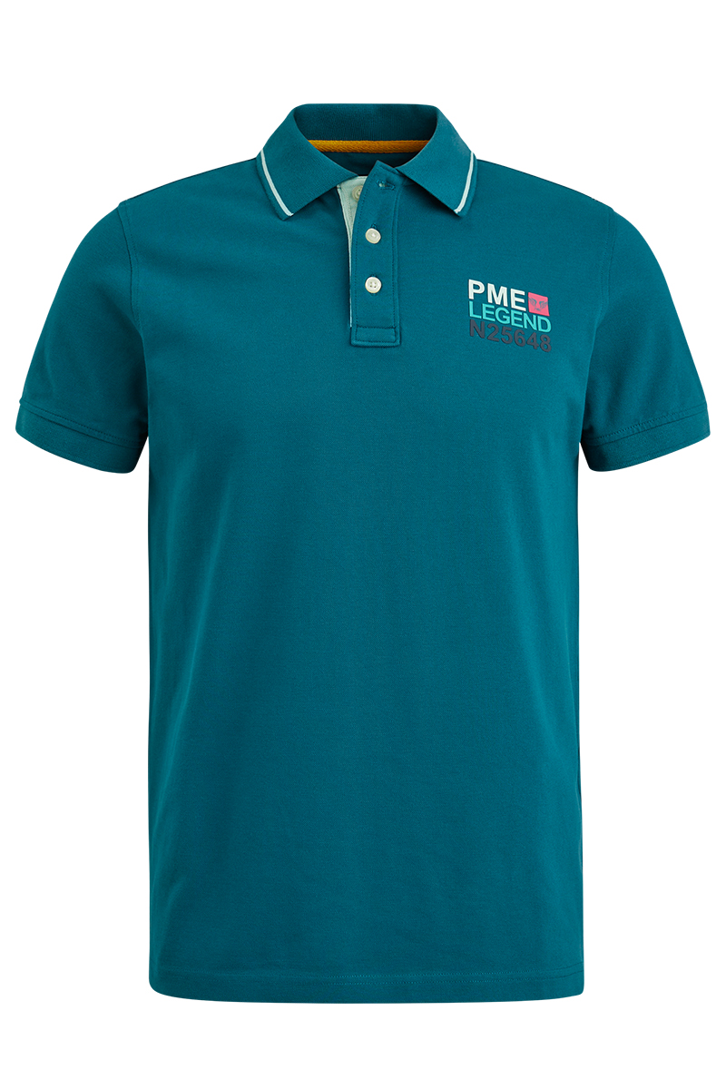 PME Legend Short sleeve polo Stretch pique pa Blauw-2 1