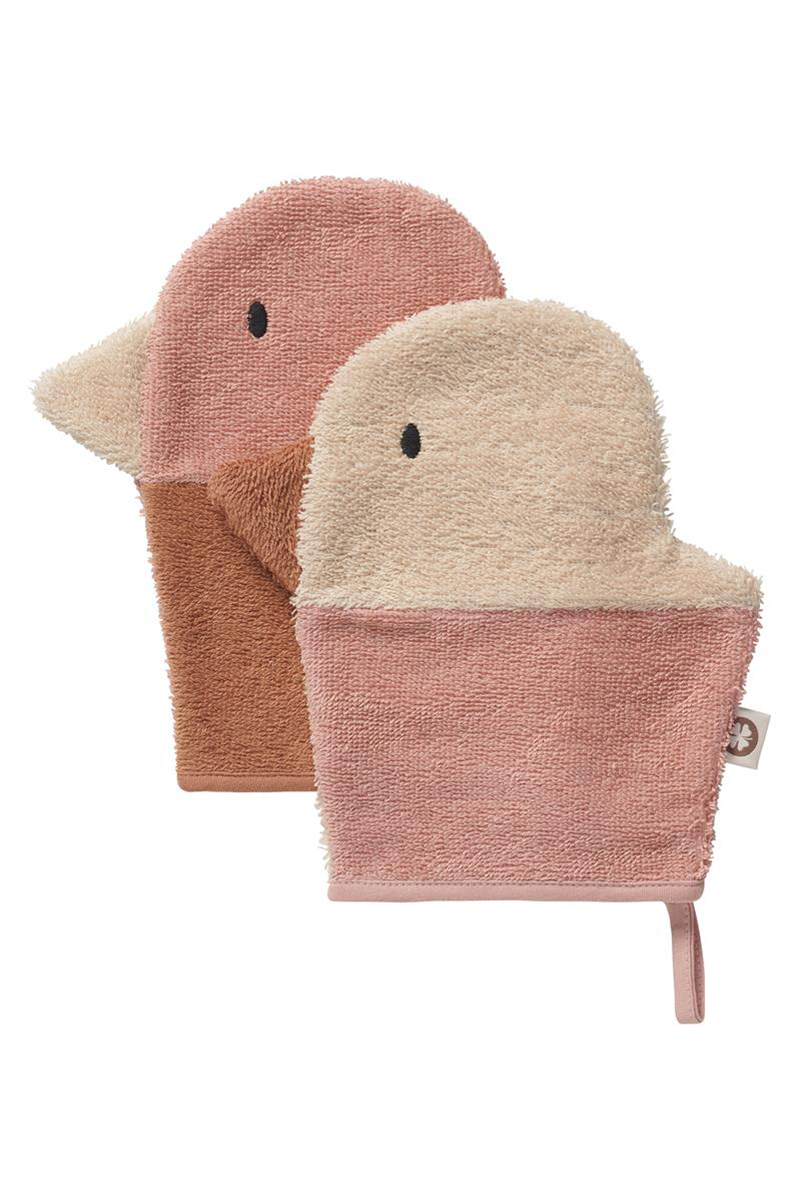 Noppies Baby Duck terry wash cloths 2-pack Rose-2 1
