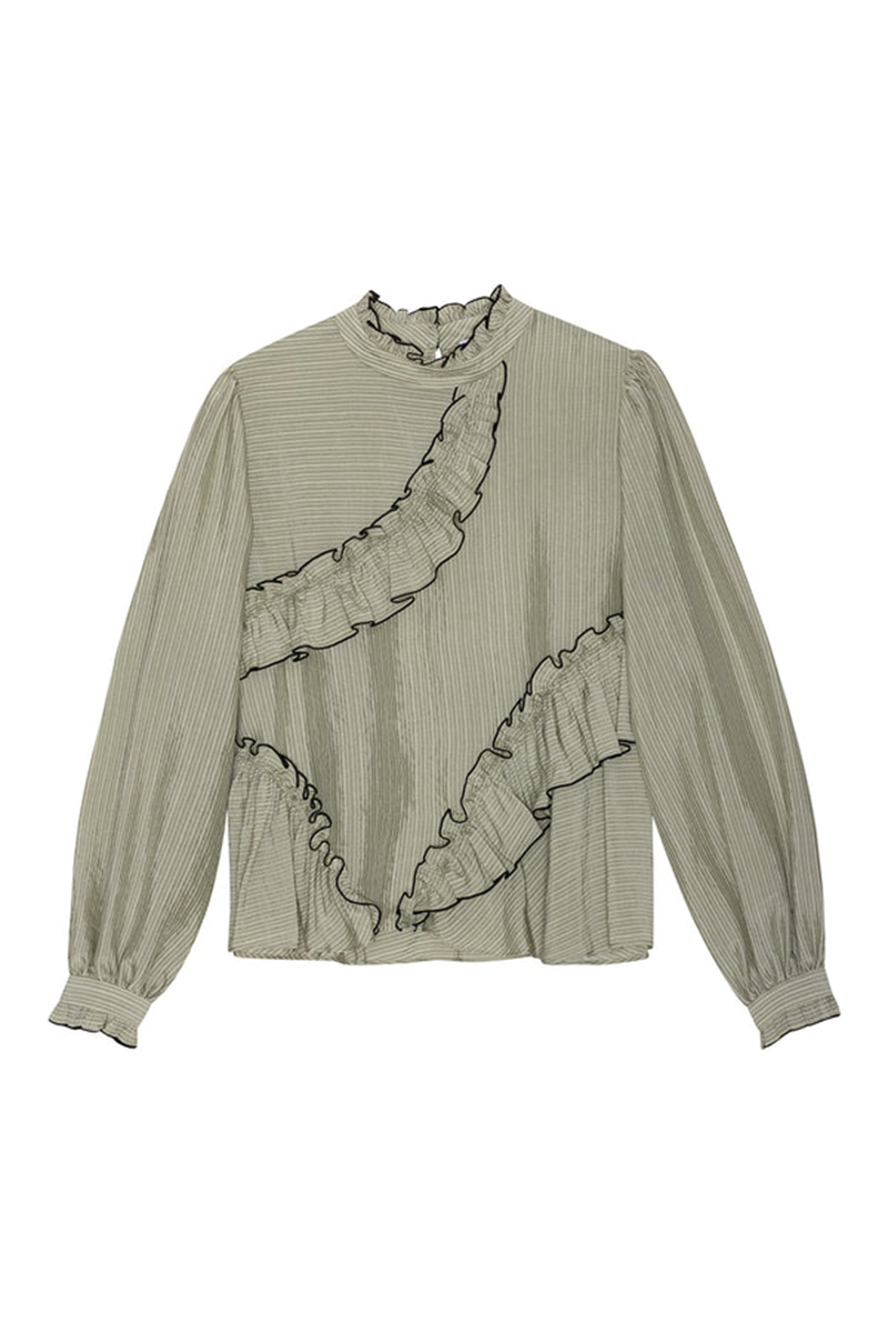 Hofmann Copenhagen Dames blouse lange mouw Groen-1 1