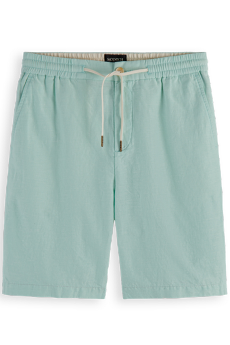 Scotch & Soda Fave - cotton-linen jogger shorts Groen-1 1