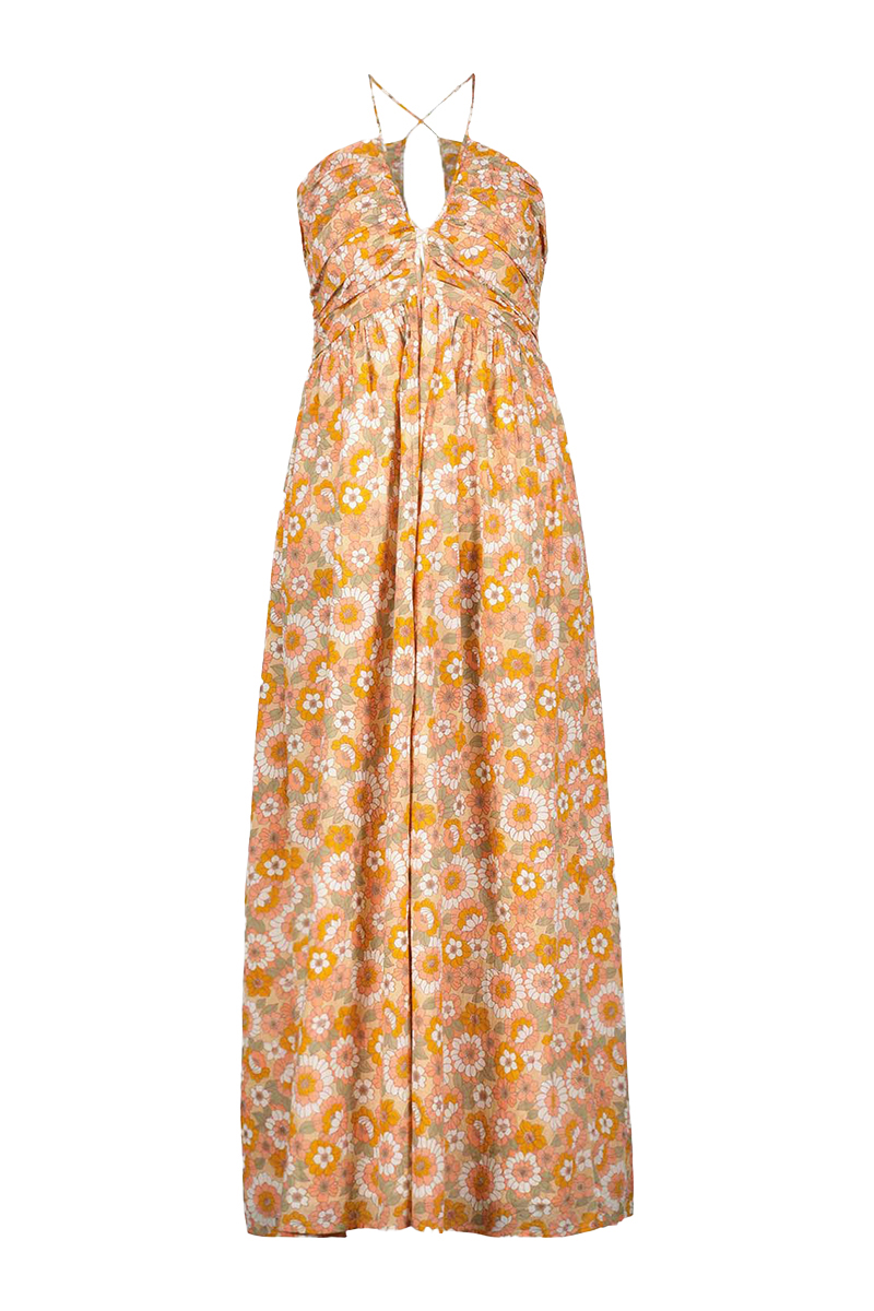 Antik Batik Dames jurk Oranje-1 1