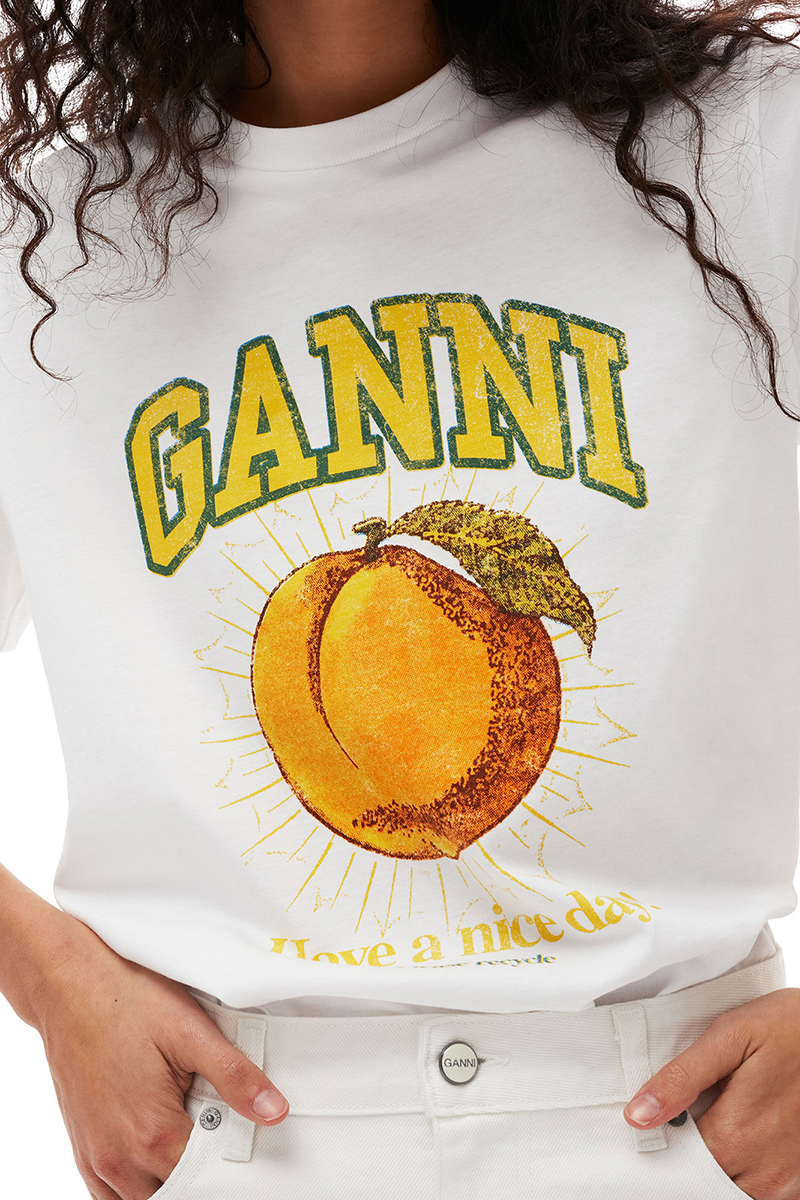 Ganni Dames t-shirt korte mouw Wit-1 4