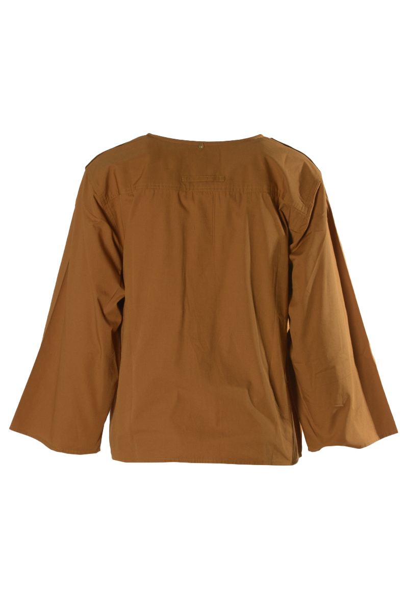 Antik Batik Dames blouse lange mouw bruin/beige-1 2