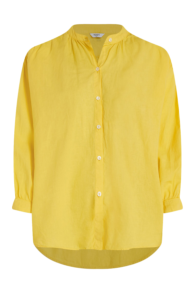 Penn&Ink N.Y. Dames blouse korte mouw Geel-1 1