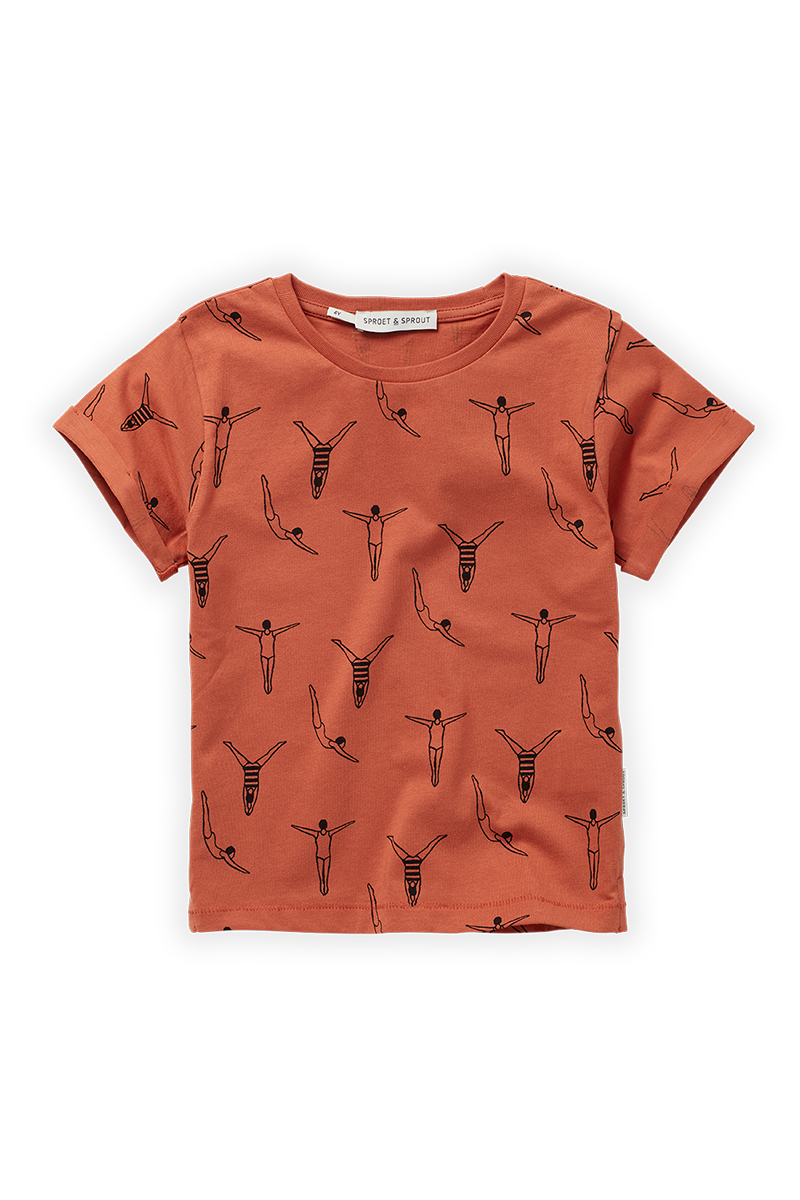 Sproet & Sprout tshirt swimmers print Rood-1 1
