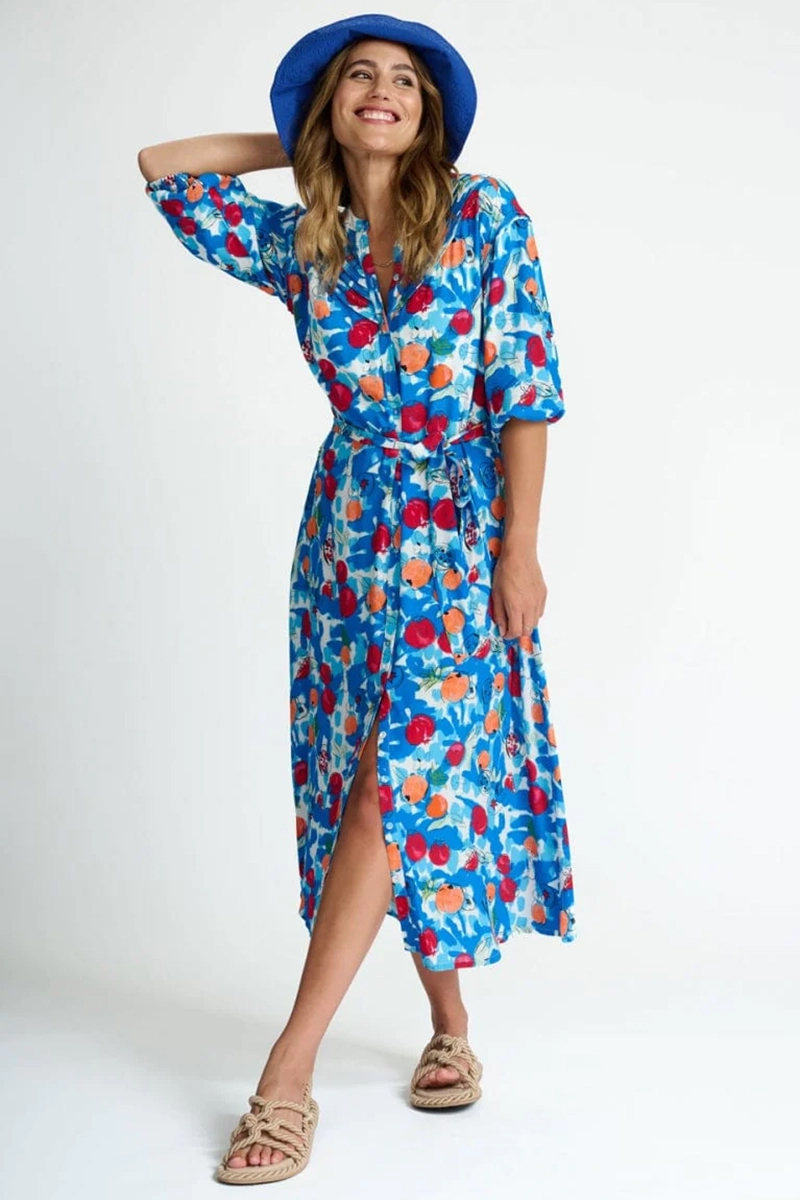 POM Amsterdam Dames jurk Blauw-1 3