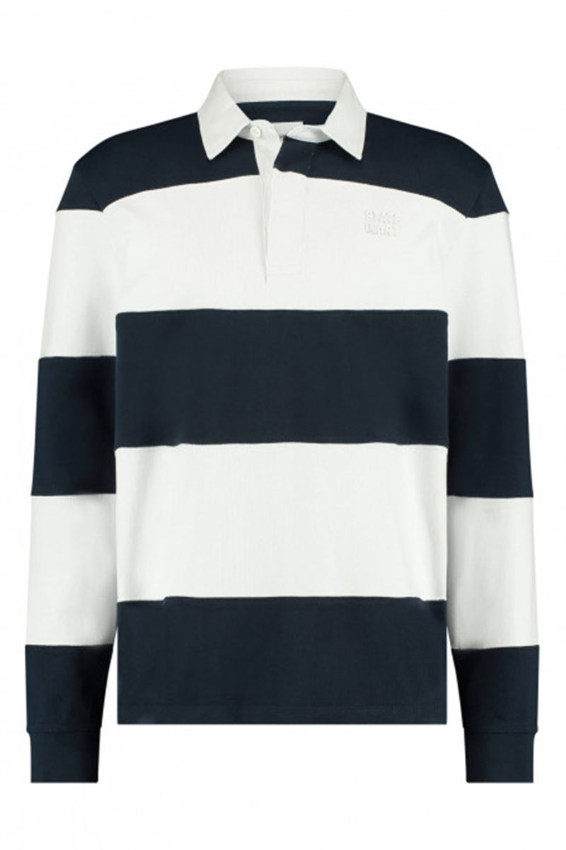 State of Art Rugbyshirt Striped - Blauw-5 1