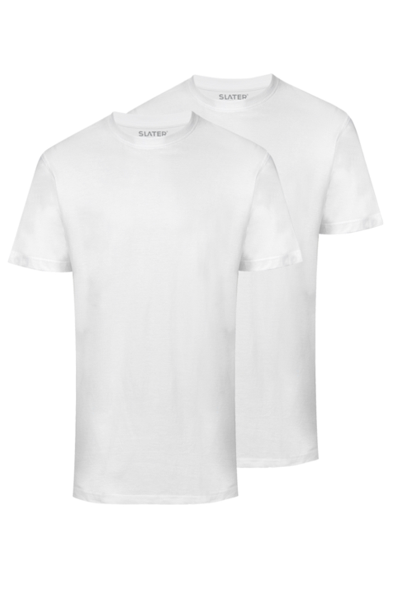 Slater BASIC 2-pack T-shirt R-neck  s/sl Wit-1 1