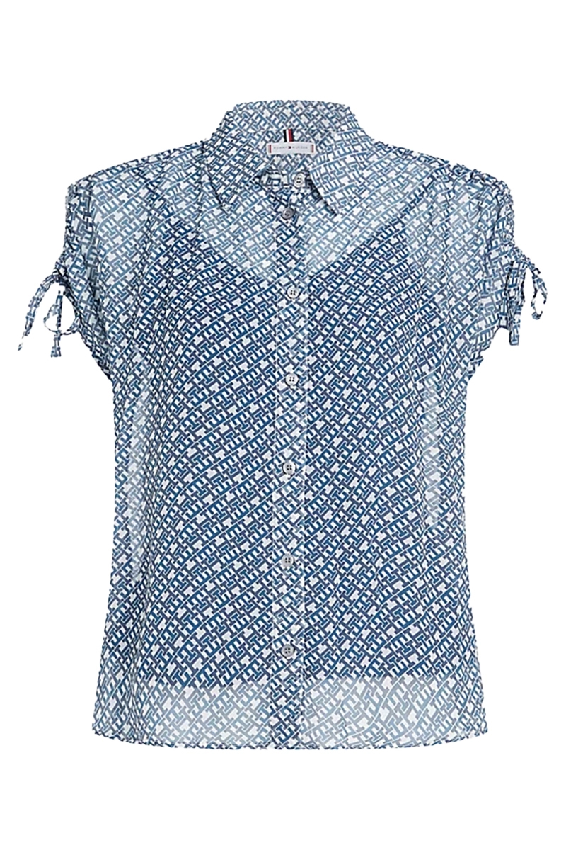 Tommy Hilfiger Dames blouse mouwloos Blauw-1 1