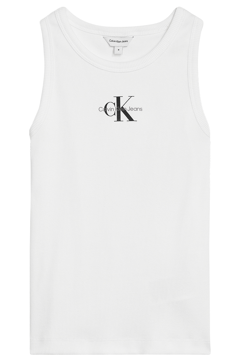 Calvin Klein Monogram rib sleeveless top Wit-1 1