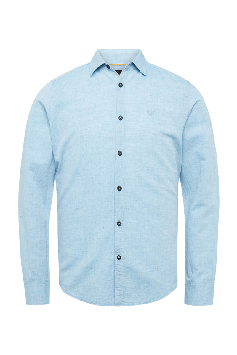 PME Legend Long Sleeve Shirt Ctn/Linen 2 tone Blauw-4 1