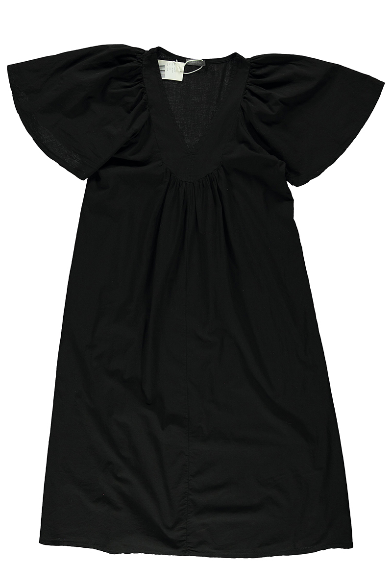 Geisha Dress wide, solid cotton Zwart-1 1