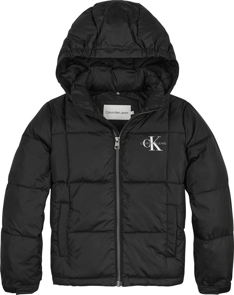 Calvin Klein short quilted puffer jacket Zwart-1 1