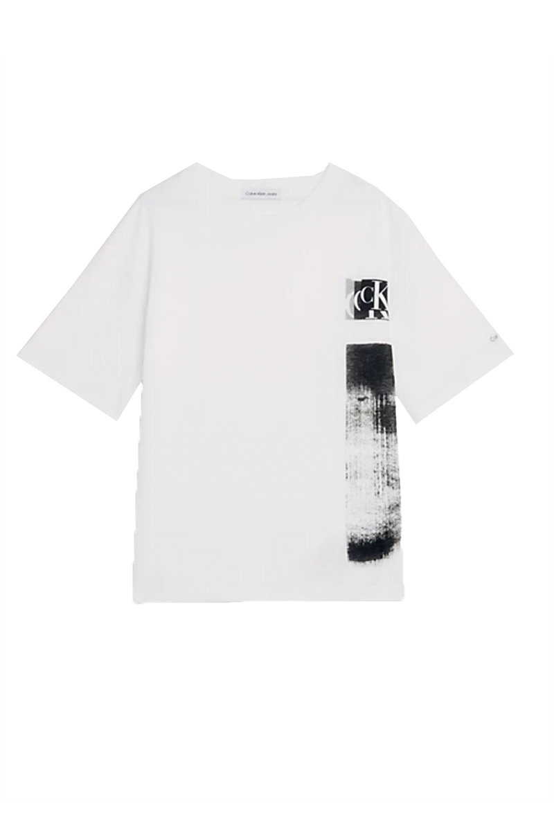 Calvin Klein glitched monogram tshirt Wit-1 1