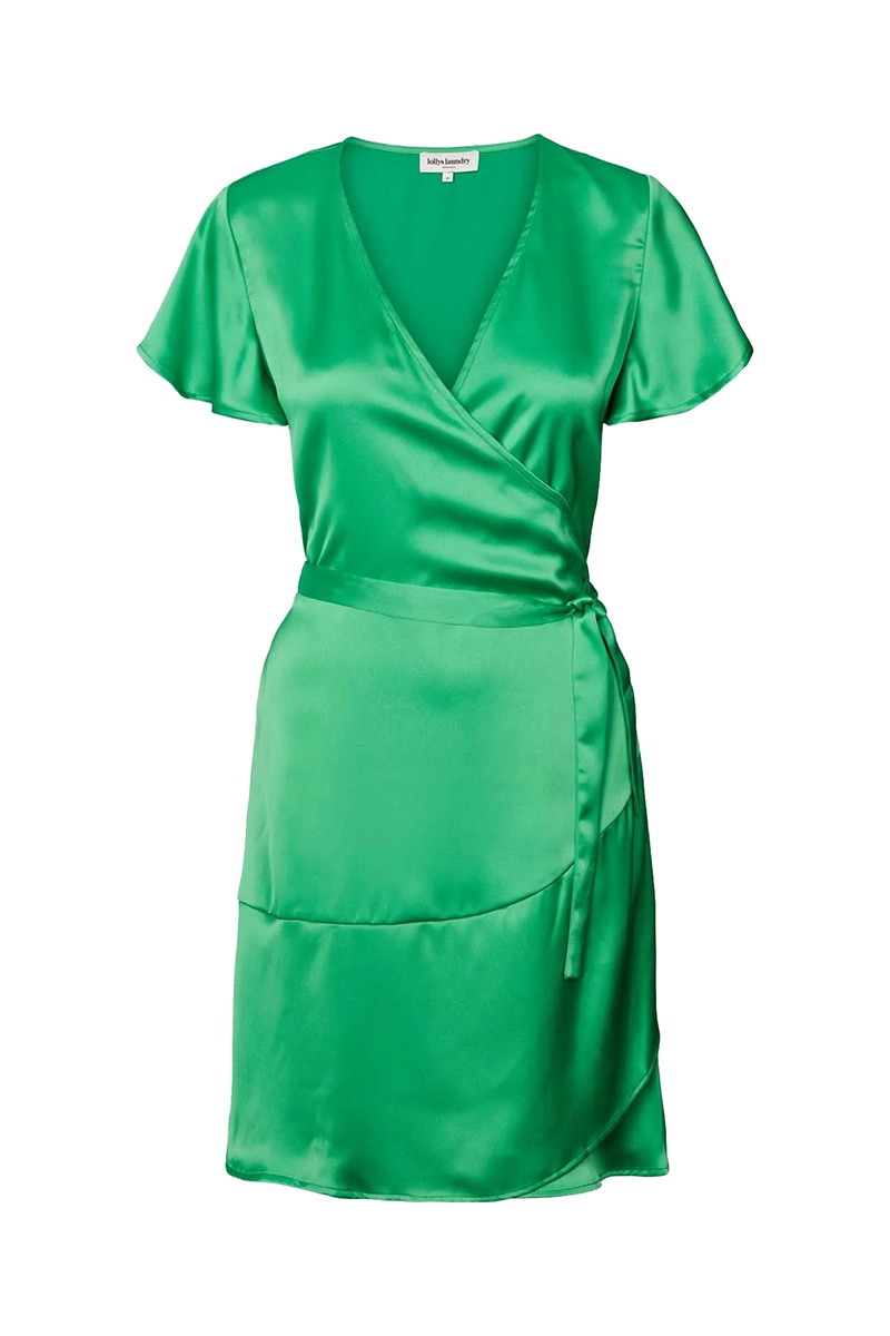 Lollys Laundry miranda wrapp dress Groen-1 1