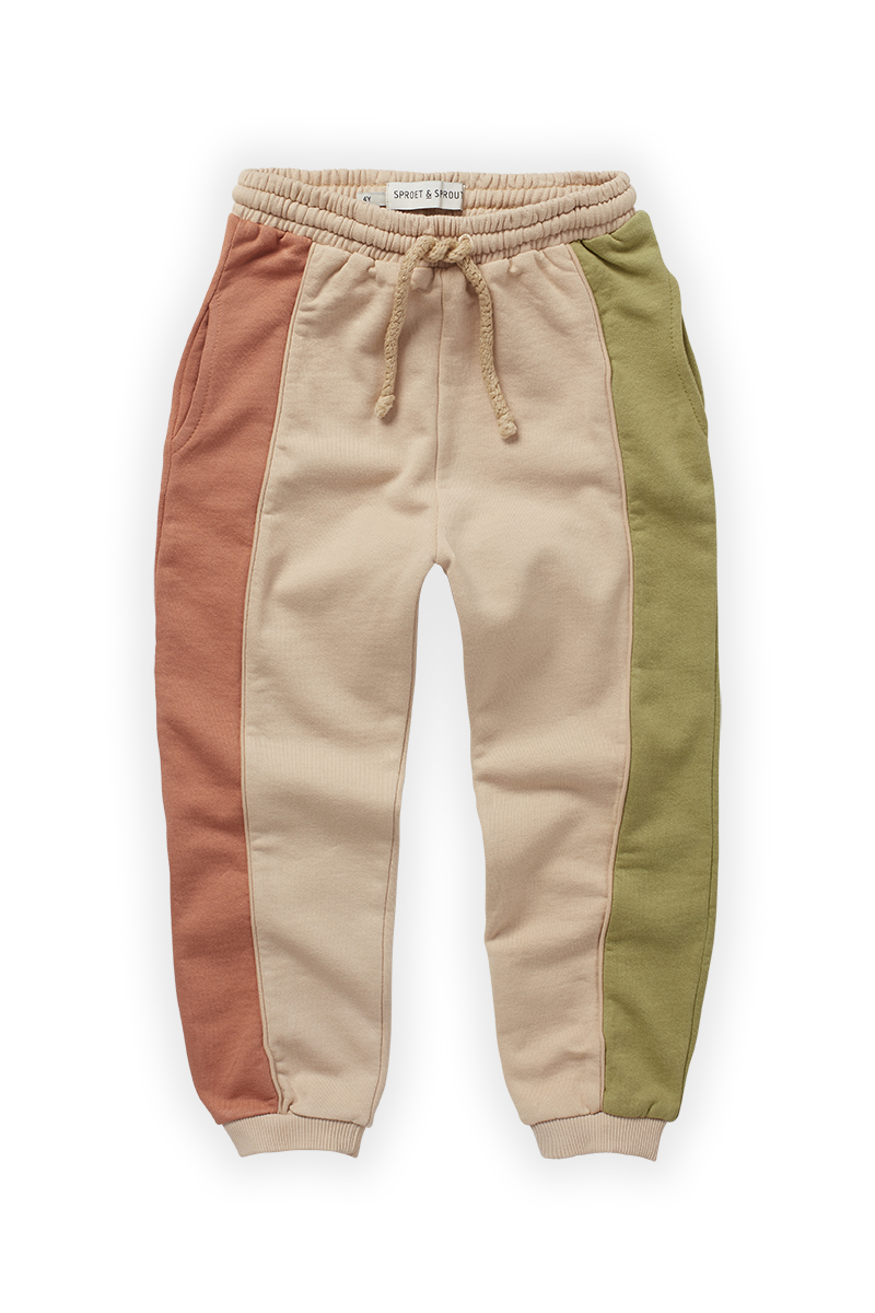 Sproet & Sprout track pants colourblock bruin/beige 1