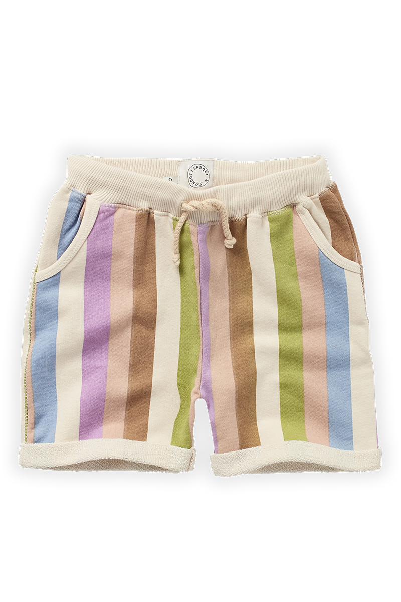 Sproet & Sprout sweat shorts stripe print Paars-1 1