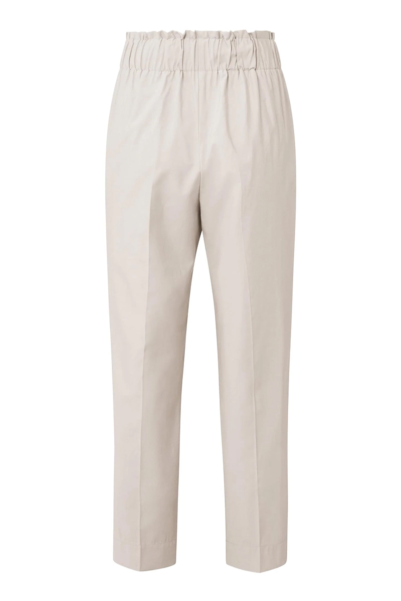 Yaya High waist pantalon with pleat bruin/beige-1 4