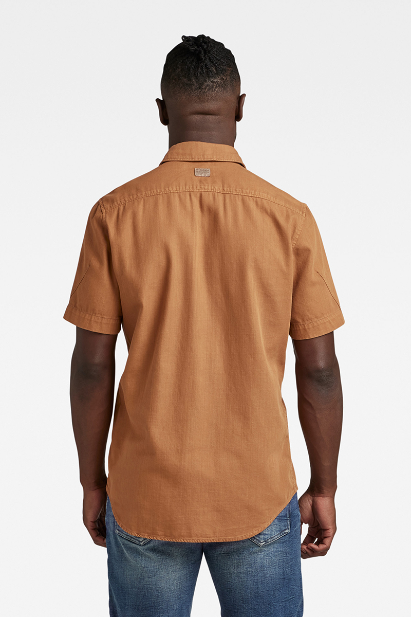 G-Star Marine slim shirt s\s bruin/beige-1 4