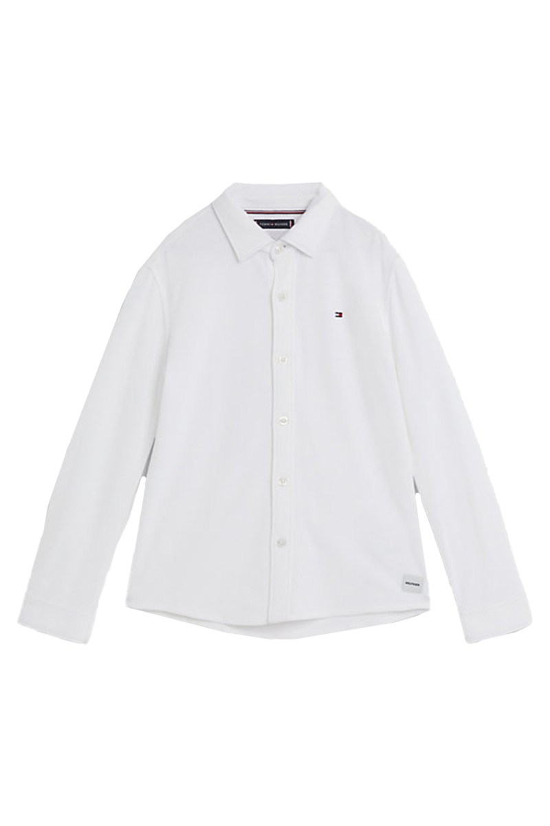 Tommy Hilfiger solid waffle shirts Wit-1 1
