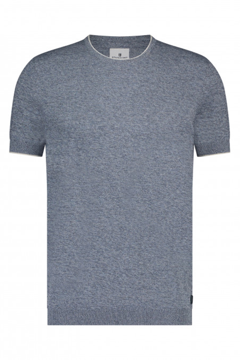 State of Art T-shirt Knitted SS P Blauw-1 1