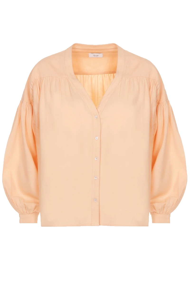 ame Dames blouse lange mouw Oranje-1 1