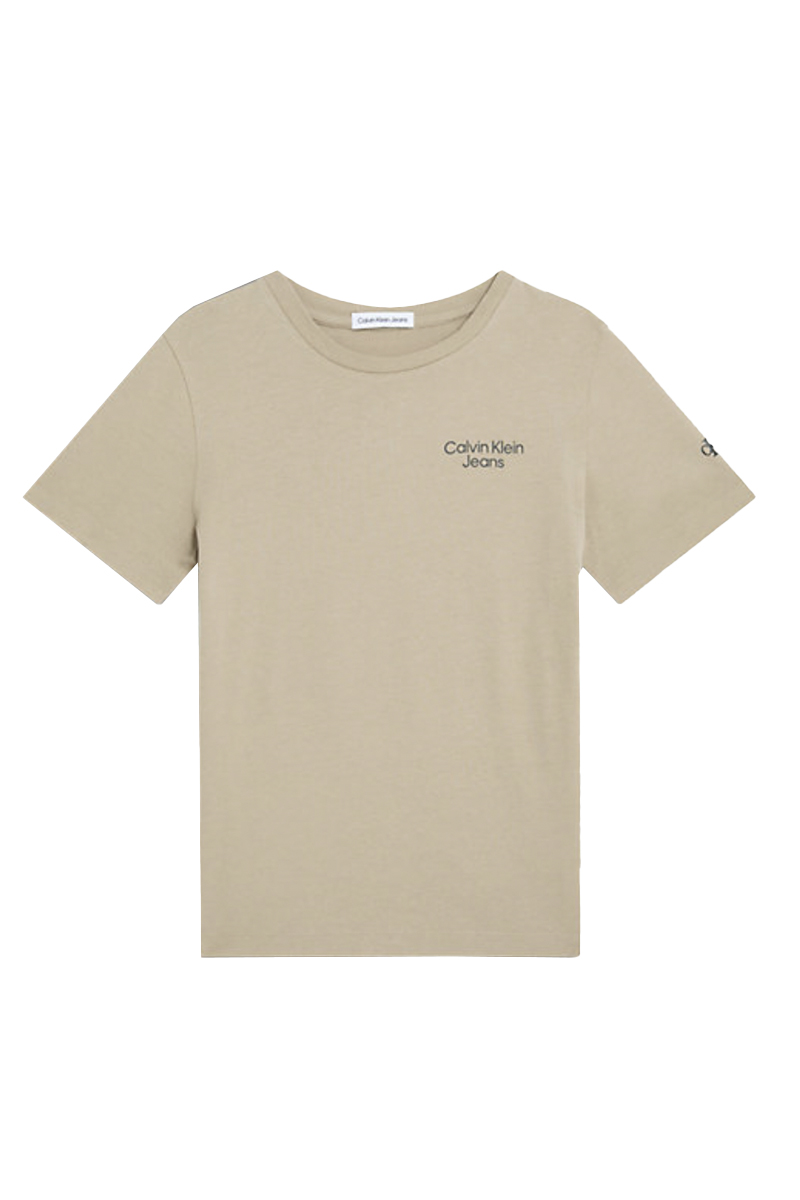 Calvin Klein stack logo tshirt bruin/beige-1 1