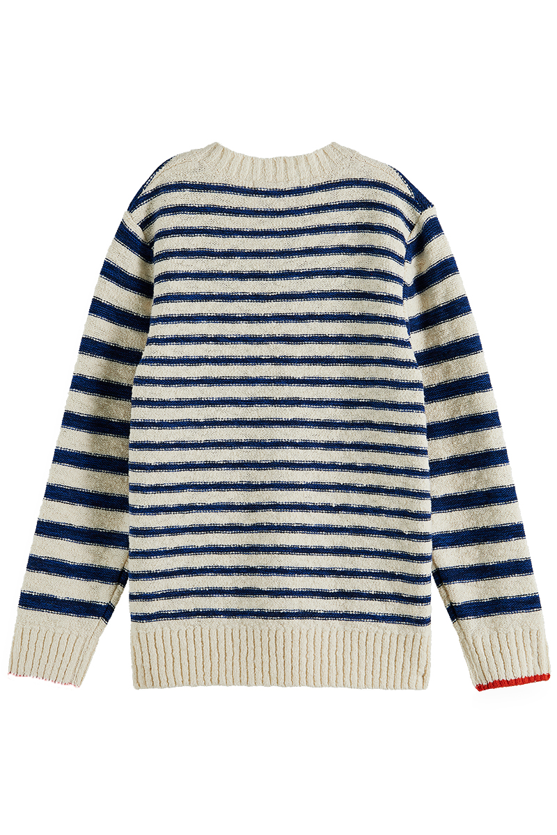 Scotch & Soda Yarn-dyed stripe pullover Blauw-1 2