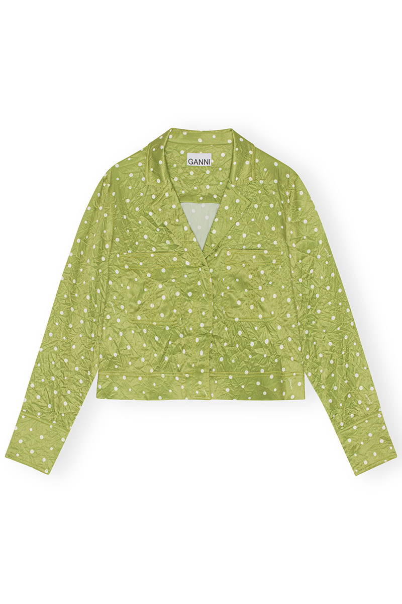 Ganni Dames blouse lange mouw Groen-1 1