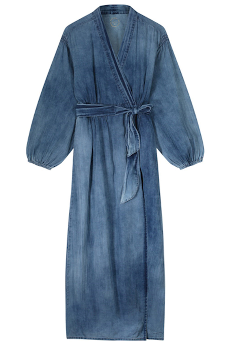 Summum Dress cotton indigo sateen Blauw-1 1