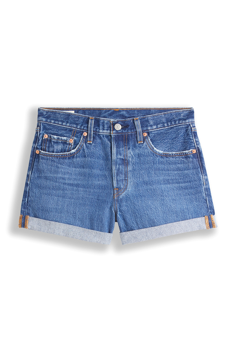 Levi's 501 long shorts Blauw-1 1